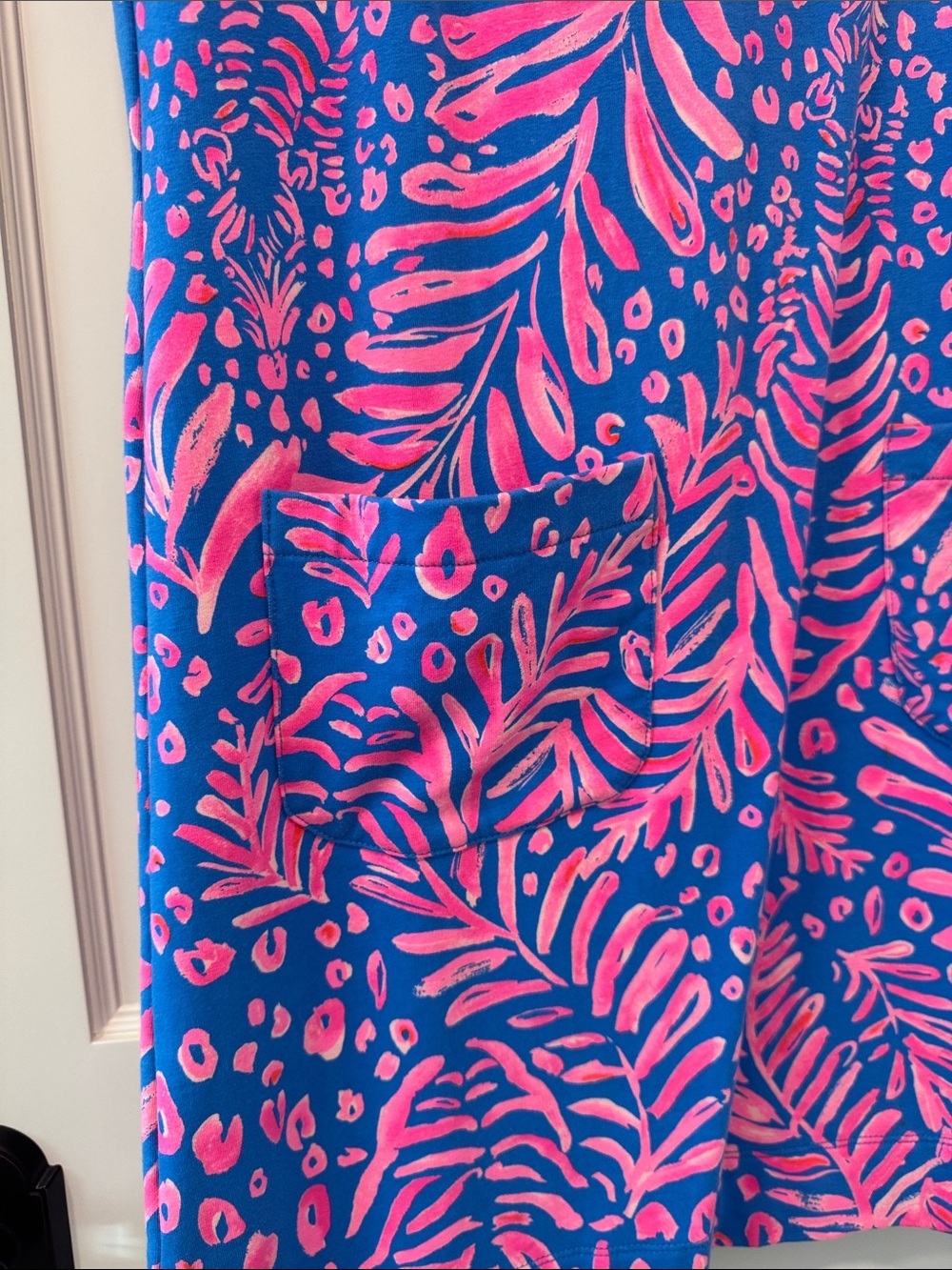 Lilly Pulitzer Royal Blue & Hot Pink Tropical Shift Dress - Picture 3 of 7